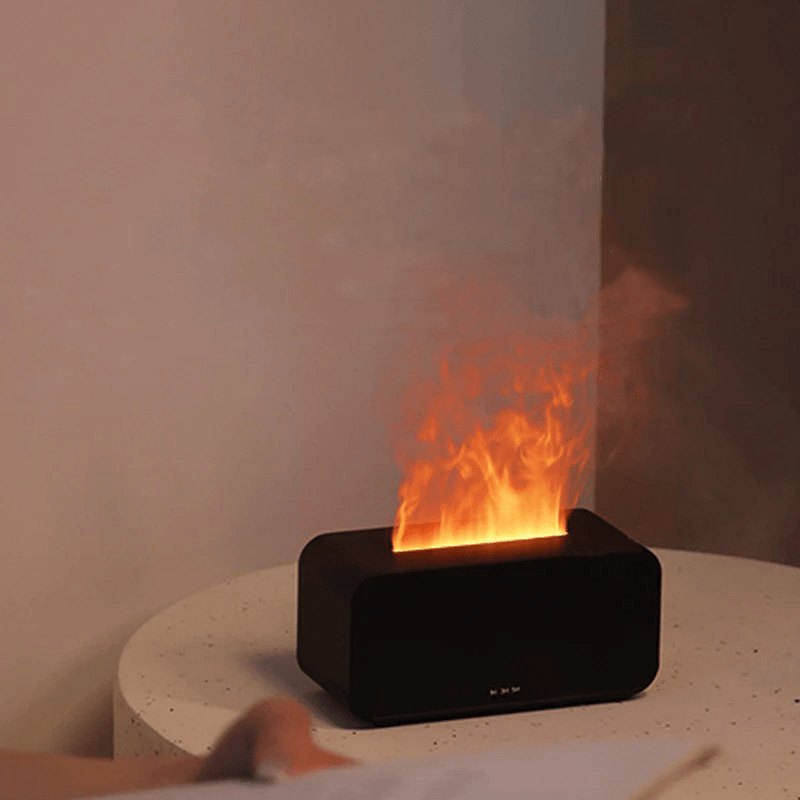 Aroma Diffuser Flammeneffekt – Mini Luftbefeuchter & Duftspender mit LED - Farbwechsel, Timer & Aromatherapie für entspannte Wohnatmosphäre - Lumavie