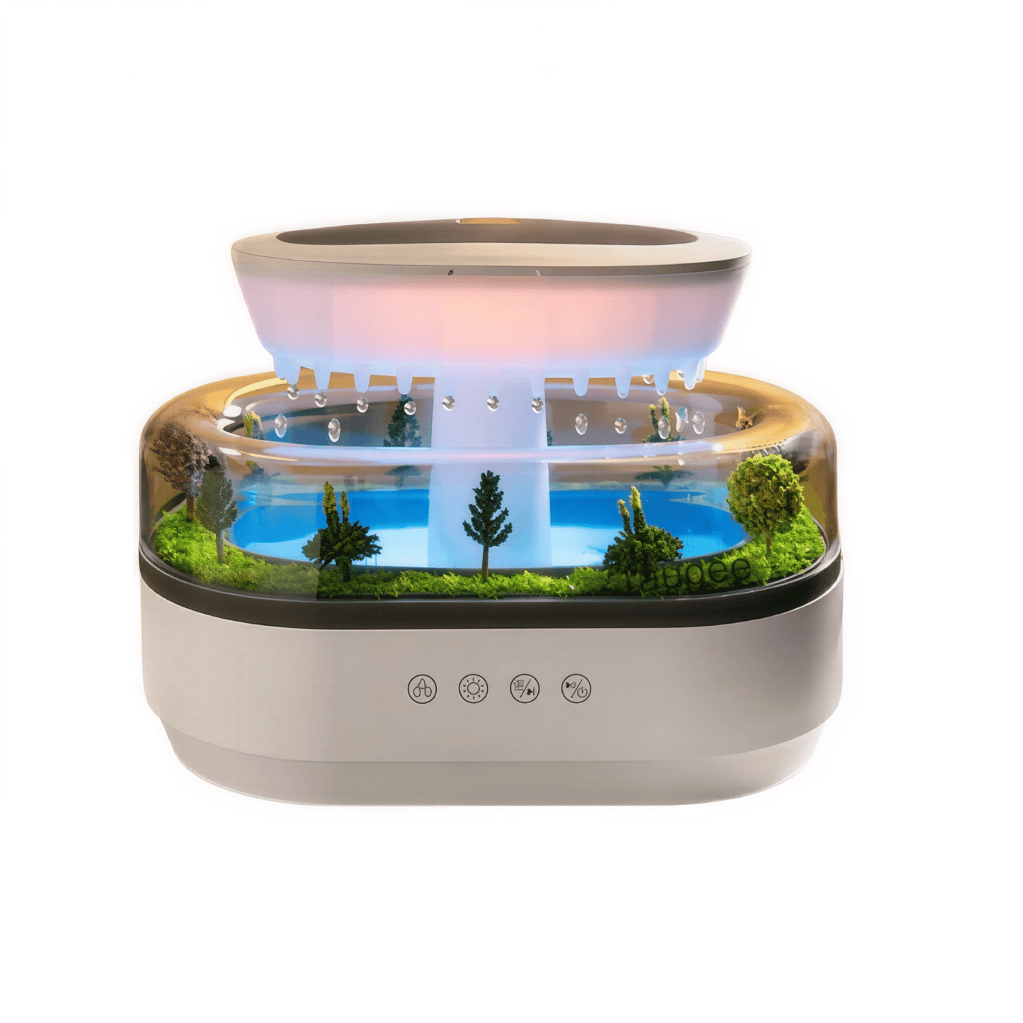 Aroma Diffuser Regentropfen - Design – Luftbefeuchter für ätherische Öle mit LED - Farbwechsel zur Raumduft - & Luftbefeuchtung - Lumavie