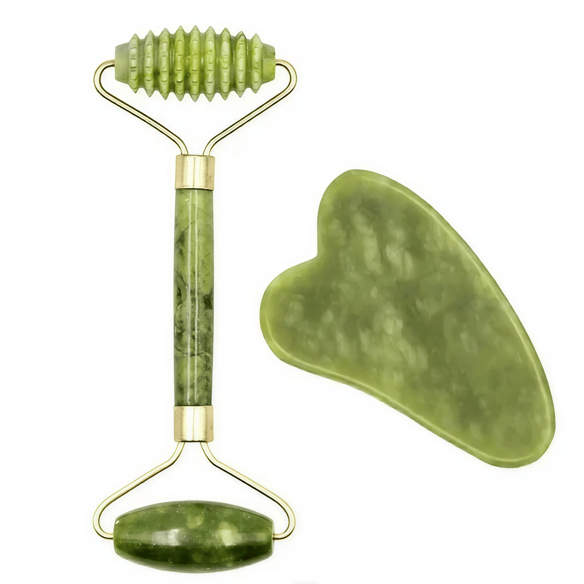 GlowStone Jade Roller & Gua Sha – Natürliches Massagetool für Gesichtsmassage, Lifting, Hautpflege & Anti - Aging - Lumavie