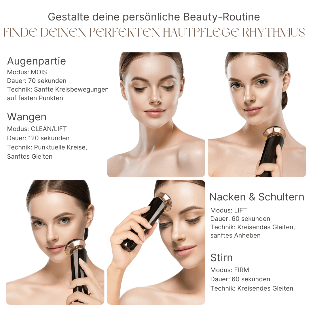 LumaSkin Gold Pro – 5 - in - 1 Premium Beautygerät, EMS & RF - Technologie – Für straffe Gesichtskonturen, glatte Haut & sichtbare Anti - Aging Ergebnisse - Lumavie