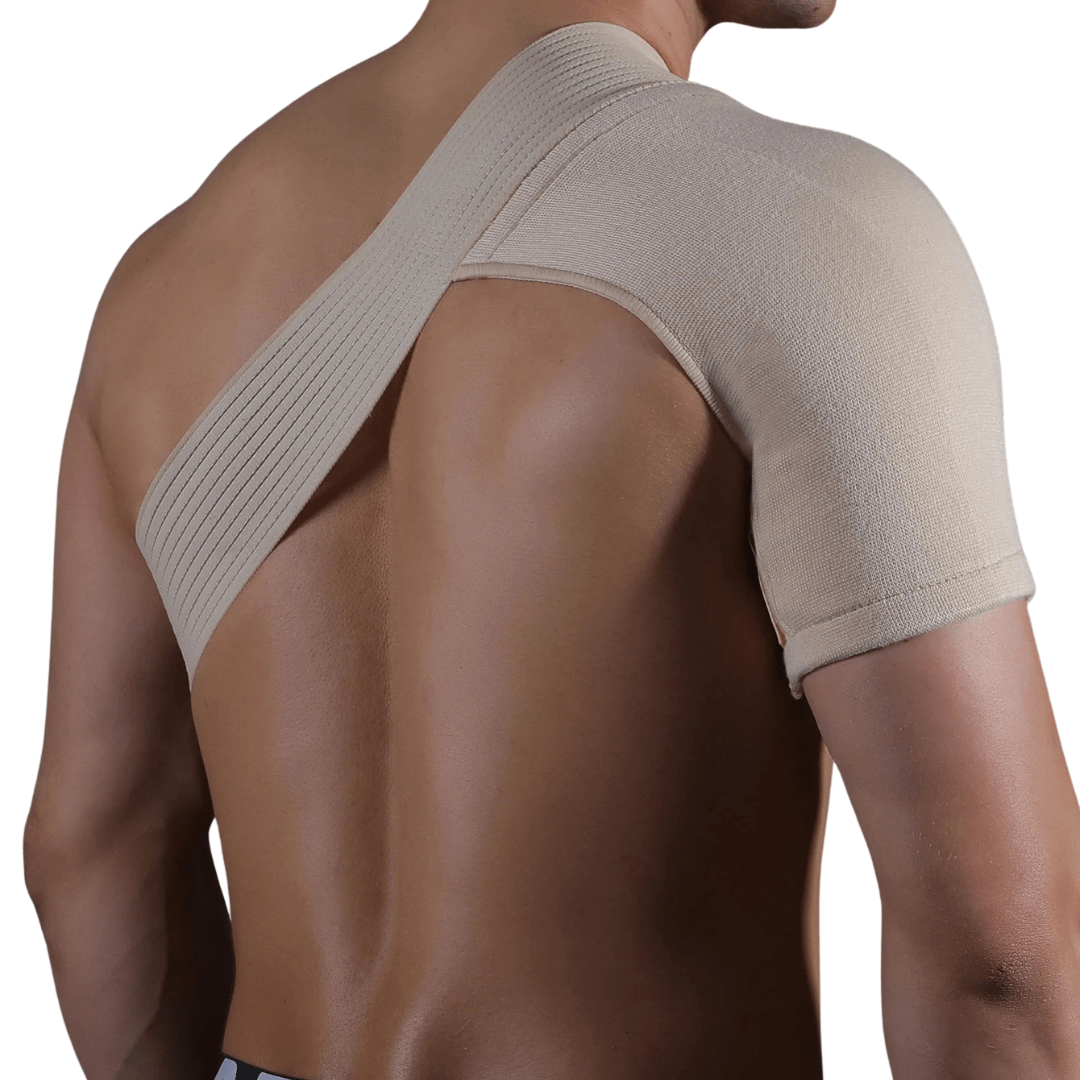 Schulterstütze Atmungsaktiv – Elastische Bandage für Schultergelenk & Rücken zur Stabilisierung & Entlastung bei Verletzungen - Lumavie
