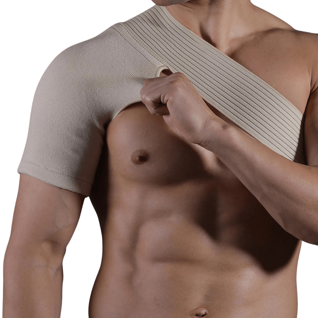 Schulterstütze Atmungsaktiv – Elastische Bandage für Schultergelenk & Rücken zur Stabilisierung & Entlastung bei Verletzungen - Lumavie