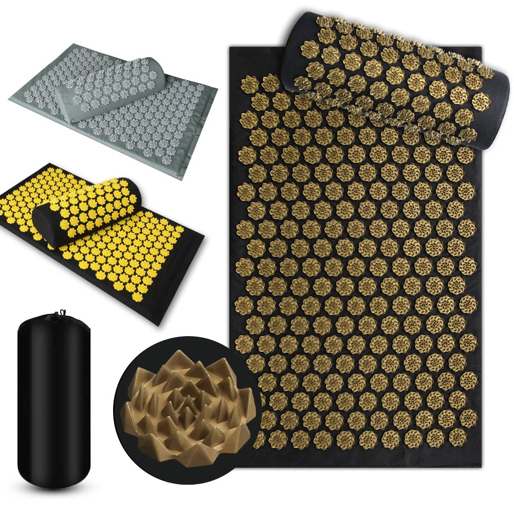 SpikeThera – Akupressur - Set mit Matte & Kopfkissen zur Durchblutungsförderung & Schmerzlinderung - Lumavie