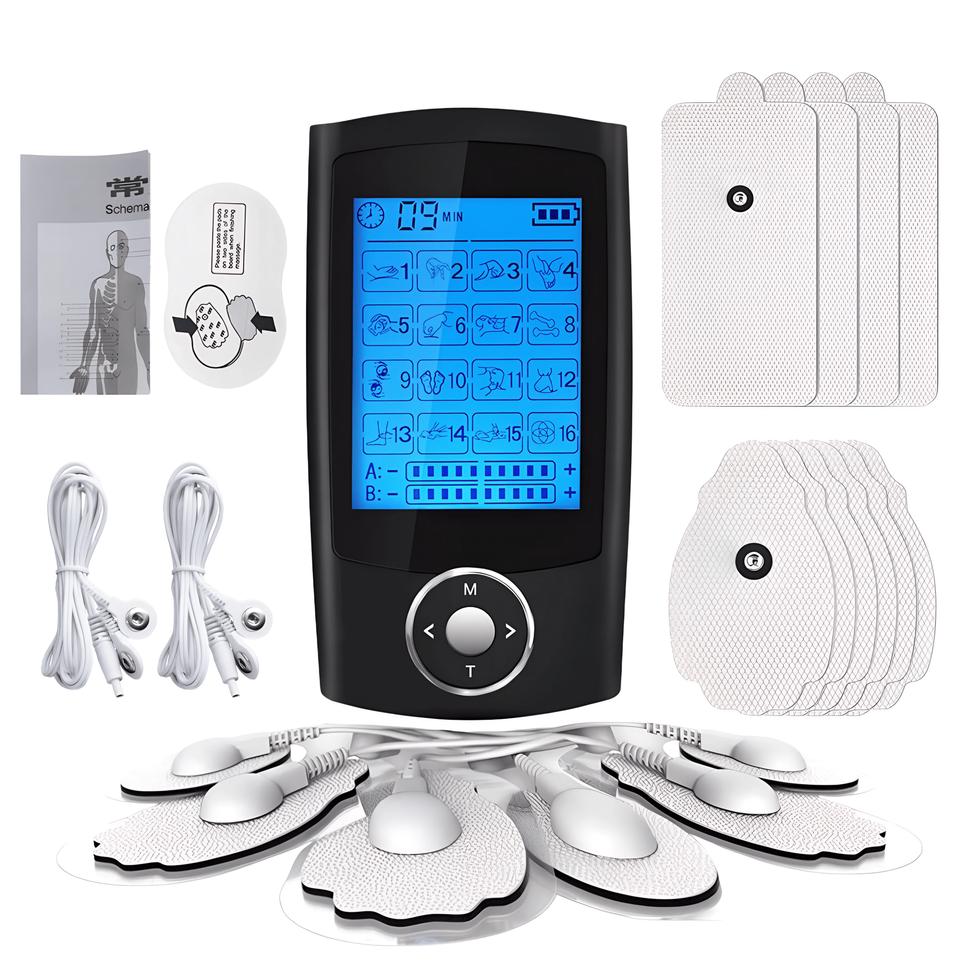 EMS TENS Therapiegerät mit Display – Elektrisches Muskelstimulationsgerät mit 16 Modi für Massage, Schmerzlinderung & Regeneration - Lumavie