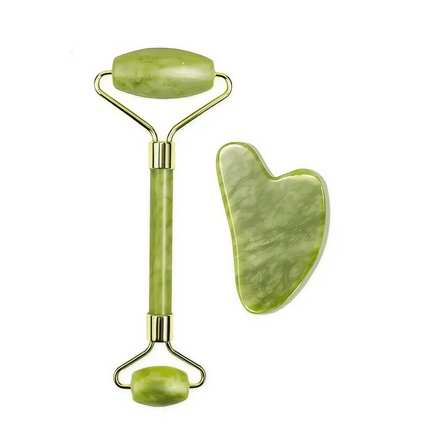 GlowStone Jade Roller & Gua Sha – Natürliches Massagetool für Gesichtsmassage, Lifting, Hautpflege & Anti - Aging - Lumavie