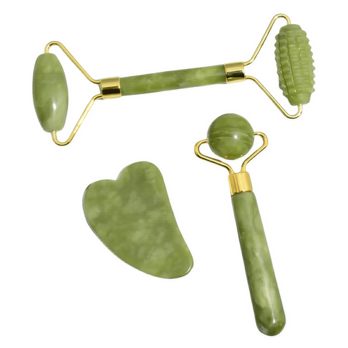 GlowStone Jade Roller & Gua Sha – Natürliches Massagetool für Gesichtsmassage, Lifting, Hautpflege & Anti - Aging - Lumavie