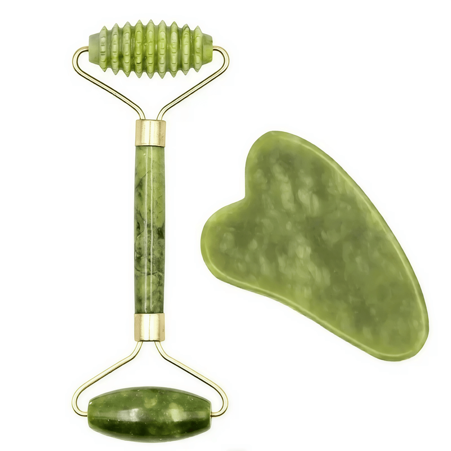 GlowStone Jade Roller & Gua Sha – Natürliches Massagetool für Gesichtsmassage, Lifting, Hautpflege & Anti - Aging - Lumavie