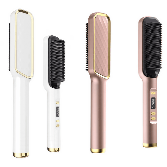 Haarglätter mit Kammfunktion – Elektrische Ionen - Glättbürste mit Hitzeschutz für schnelles, frizzfreies & gesundes Styling - Lumavie