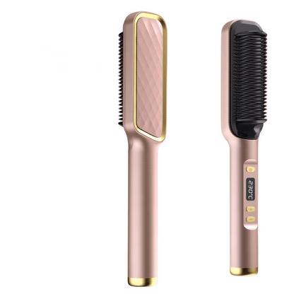 Haarglätter mit Kammfunktion – Elektrische Ionen - Glättbürste mit Hitzeschutz für schnelles, frizzfreies & gesundes Styling - Lumavie