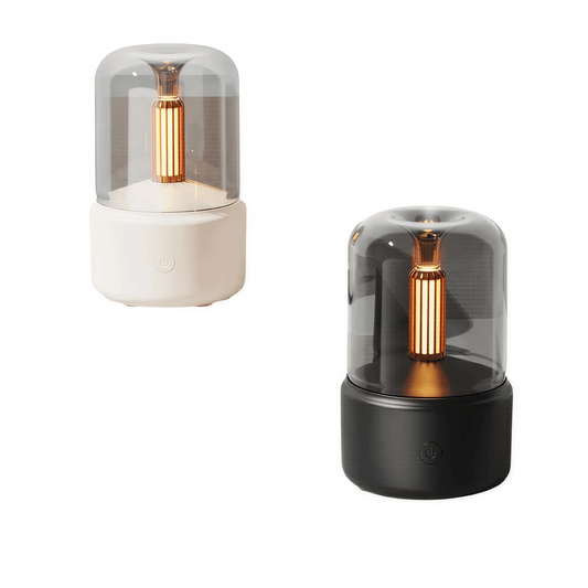 LumaCandle Diffuser – Tragbarer USB - Aroma - Luftbefeuchter mit 120 ml Tank & LED - Kerzenlicht für entspannende Duftmomente - Lumavie