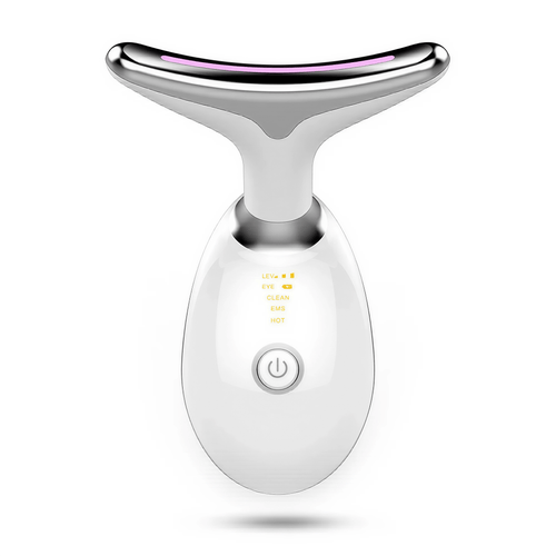 LumaLift Pro – EMS Gesicht - & Halsmassager mit LED - Lichttherapie für Straffung & Anti - Aging - Lumavie