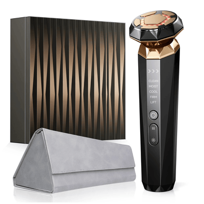 LumaSkin Gold Pro – 5 - in - 1 Premium Beautygerät, EMS & RF - Technologie – Für straffe Gesichtskonturen, glatte Haut & sichtbare Anti - Aging Ergebnisse - Lumavie